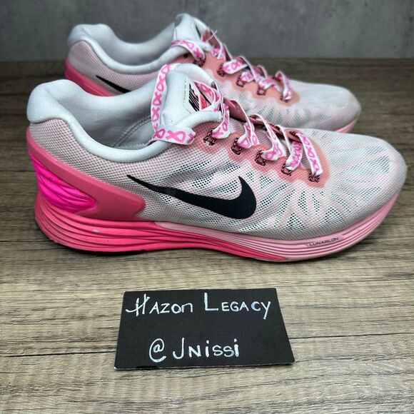 Nike~Women's~Lunar glide 6 Pink/White Running Shoe (654434-106)~Size 7.5 - Picture 2 of 8
